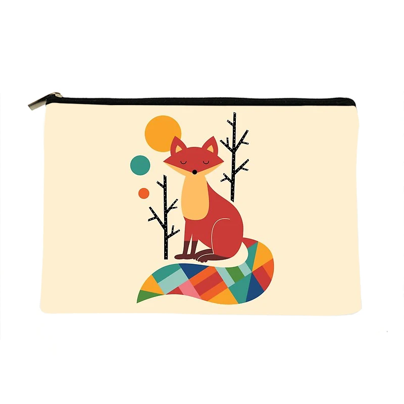 

Women Rainbow Fox Printed Make up bag Fashion Women Cosmetics Organizer Bag for Travel Colorful Storage Bag for Lady Bag