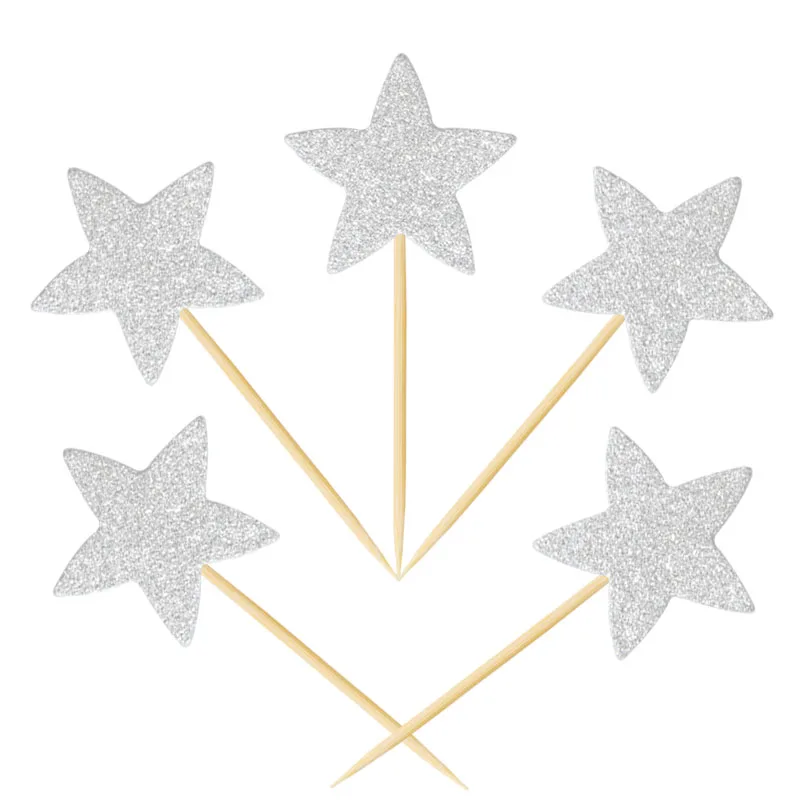 Топперы для капкейков в форме сердца и звезд 20 шт./лот|Товары украшения тортов| |