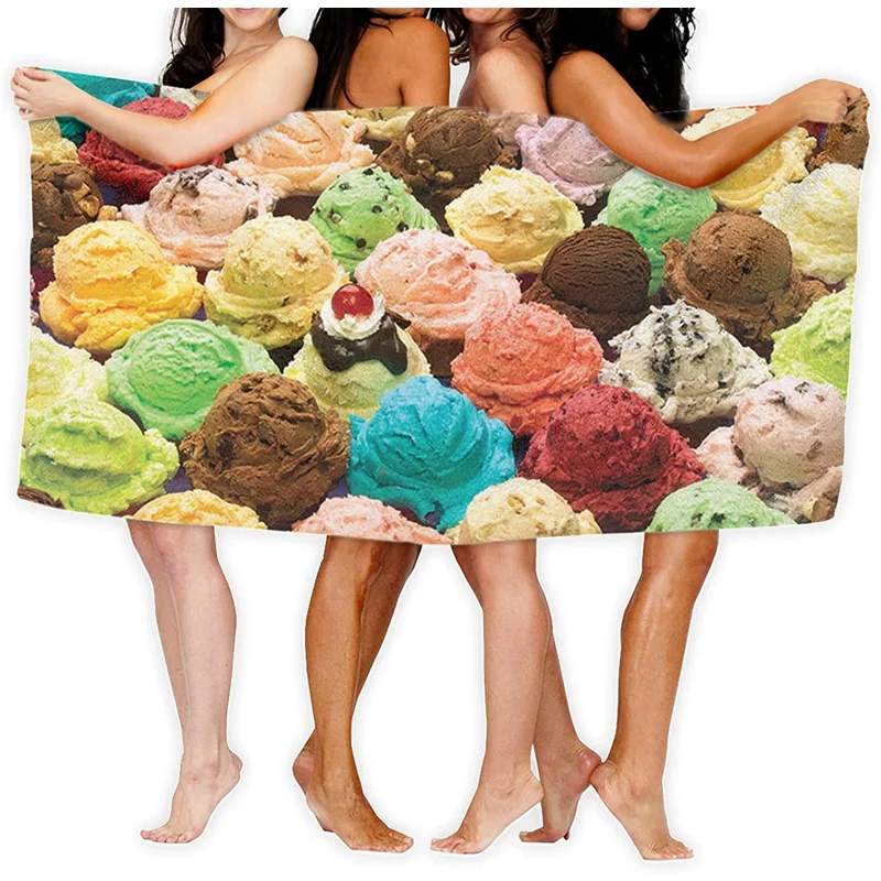 

Delicious ice cream bath towel, 30" X50" pool, spa and gym towels, quick-drying towels 100% microfiber