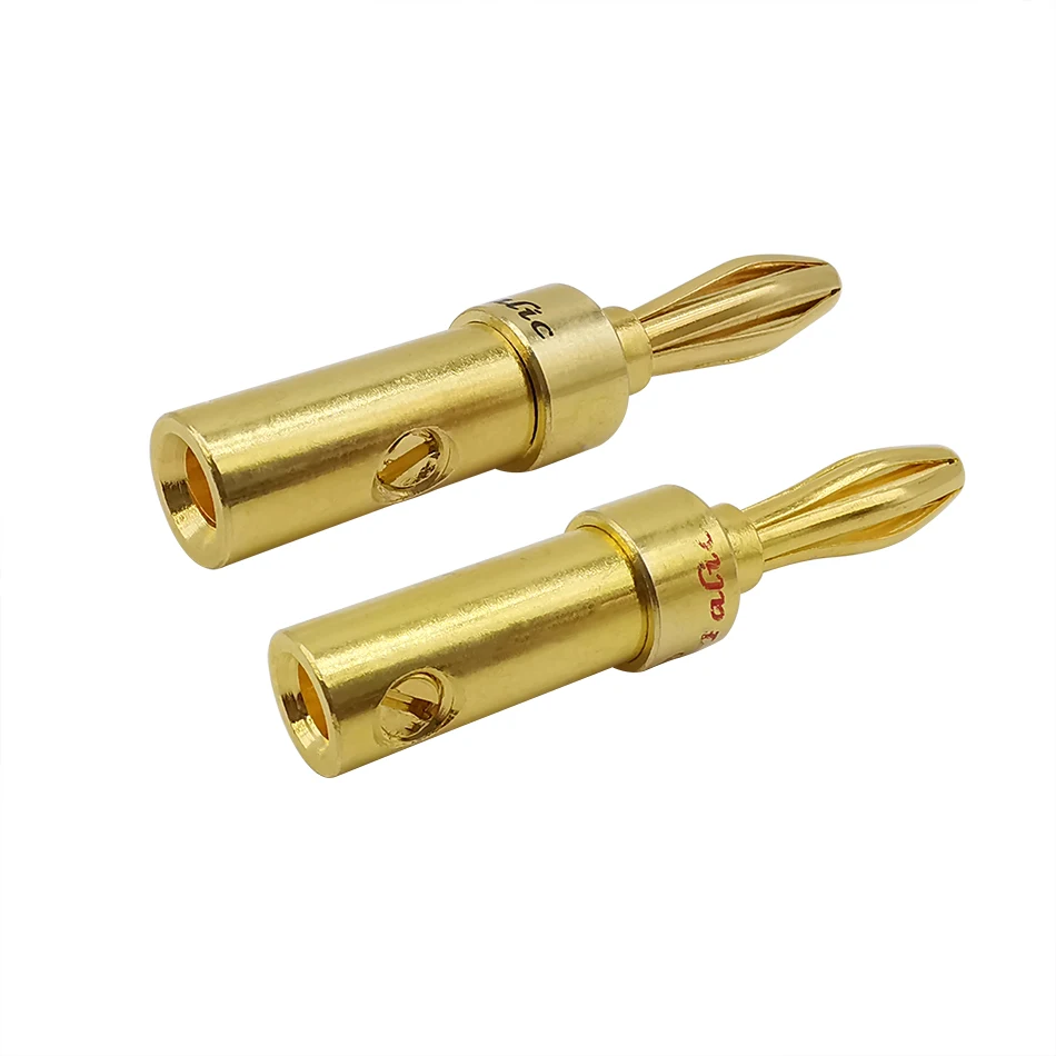 

2/4Pcs Metal 4mm Banana Plug Audio Speaker DIY Wire Cable Banana Head Connector