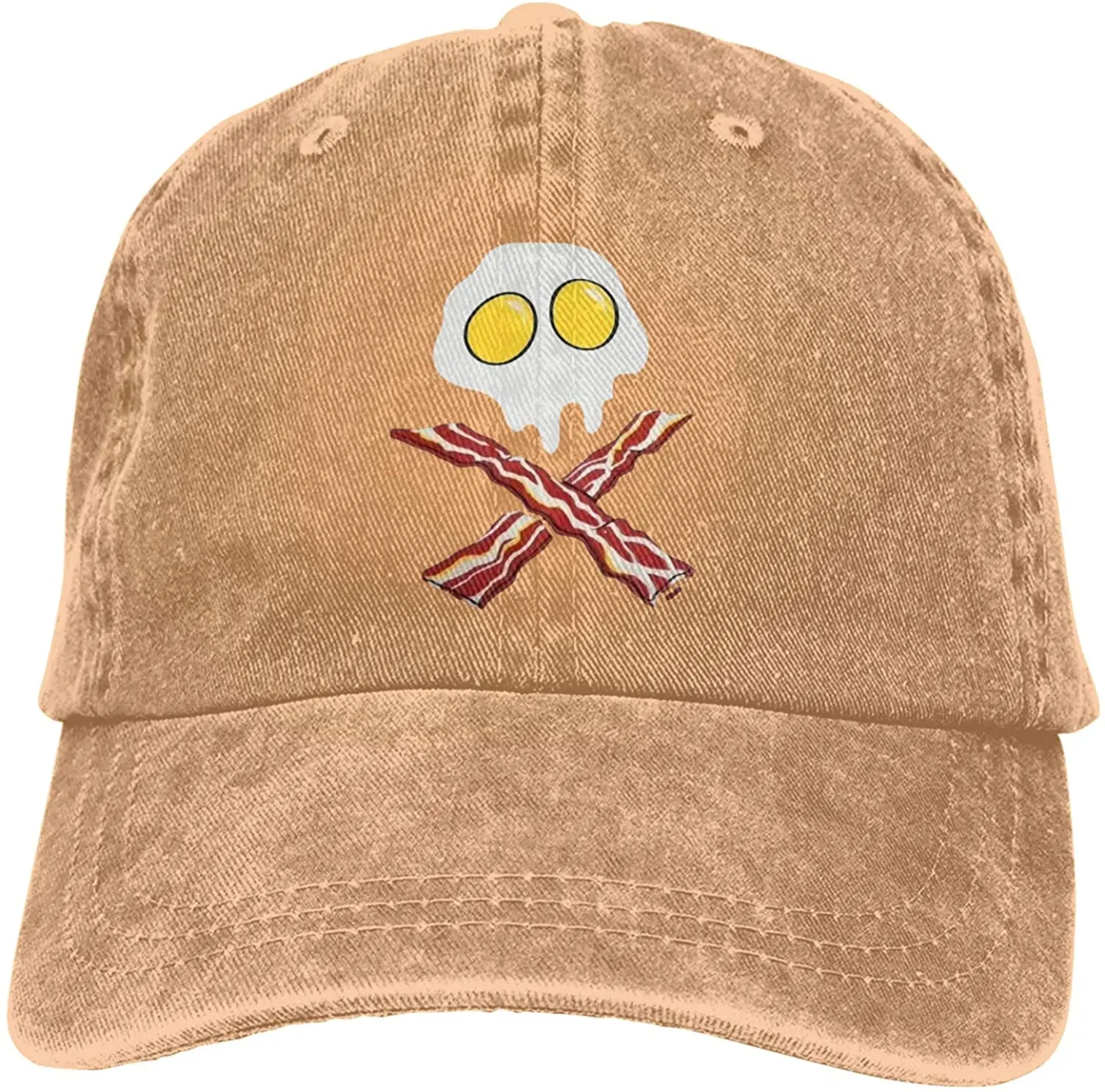 

Bacon Eggs Skull Denim Dad Hat Cotton Retro Baseball Cap Jeans Casquette Adjustable Trucker Caps