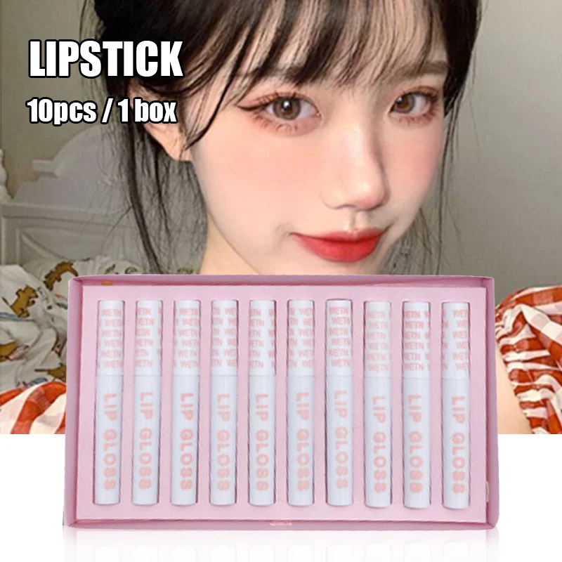 

10pcs/set Matte Lipstick Set Velvet Lip Glaze Color Charm Lasting Non-fading Lip Makeup Lipstick Maquillaje