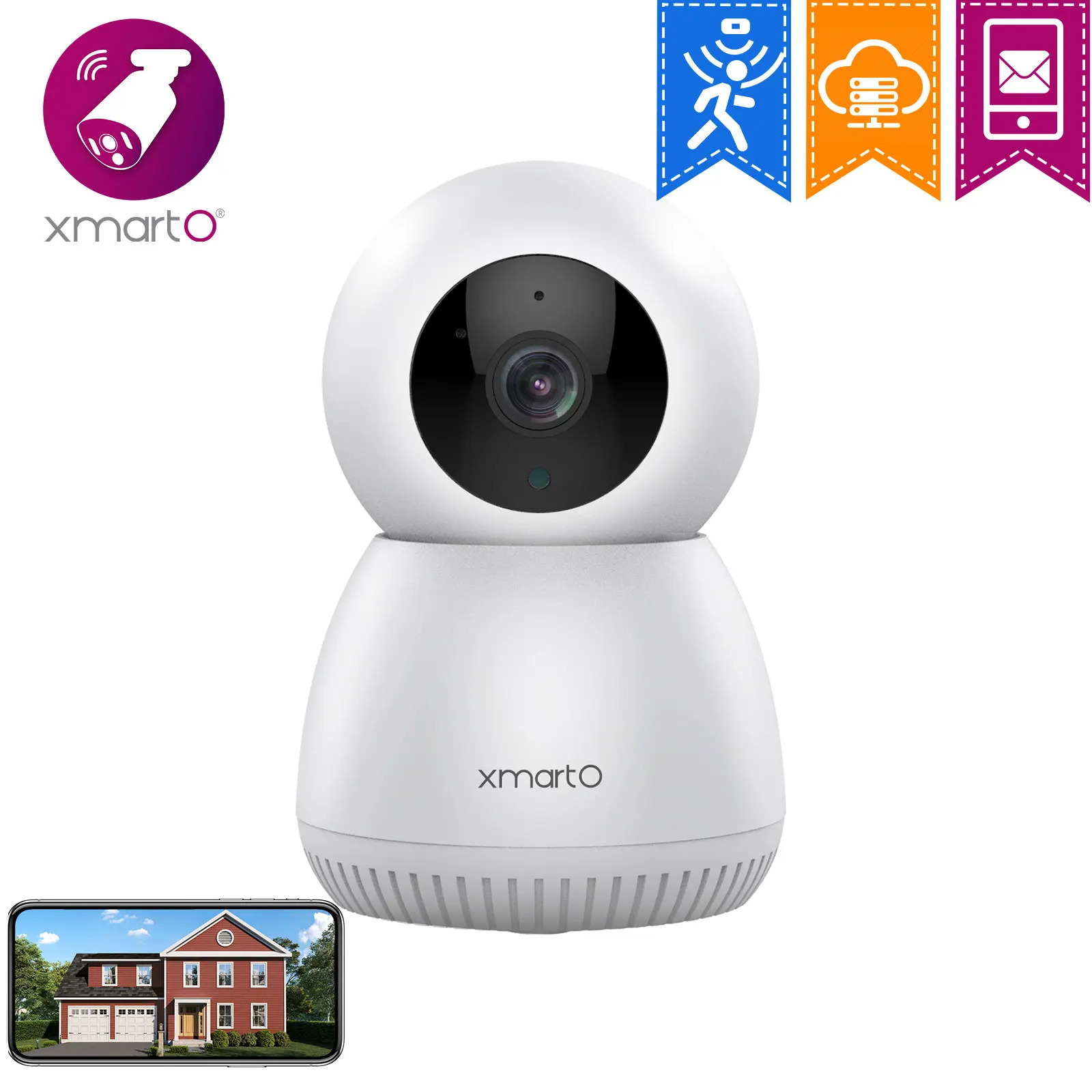 

[AI Auto-Track] XMARTO 2K HD Indoor WiFi Home Security Camera PTZ, 2-Way Audio, Motion Detection, Pet Camera Baby Monitor