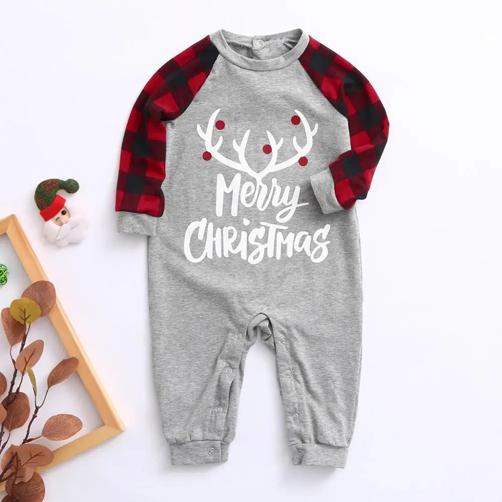 Рождественская Пижама Одинаковая одежда Костюм для родителей и ребенка Домашняя