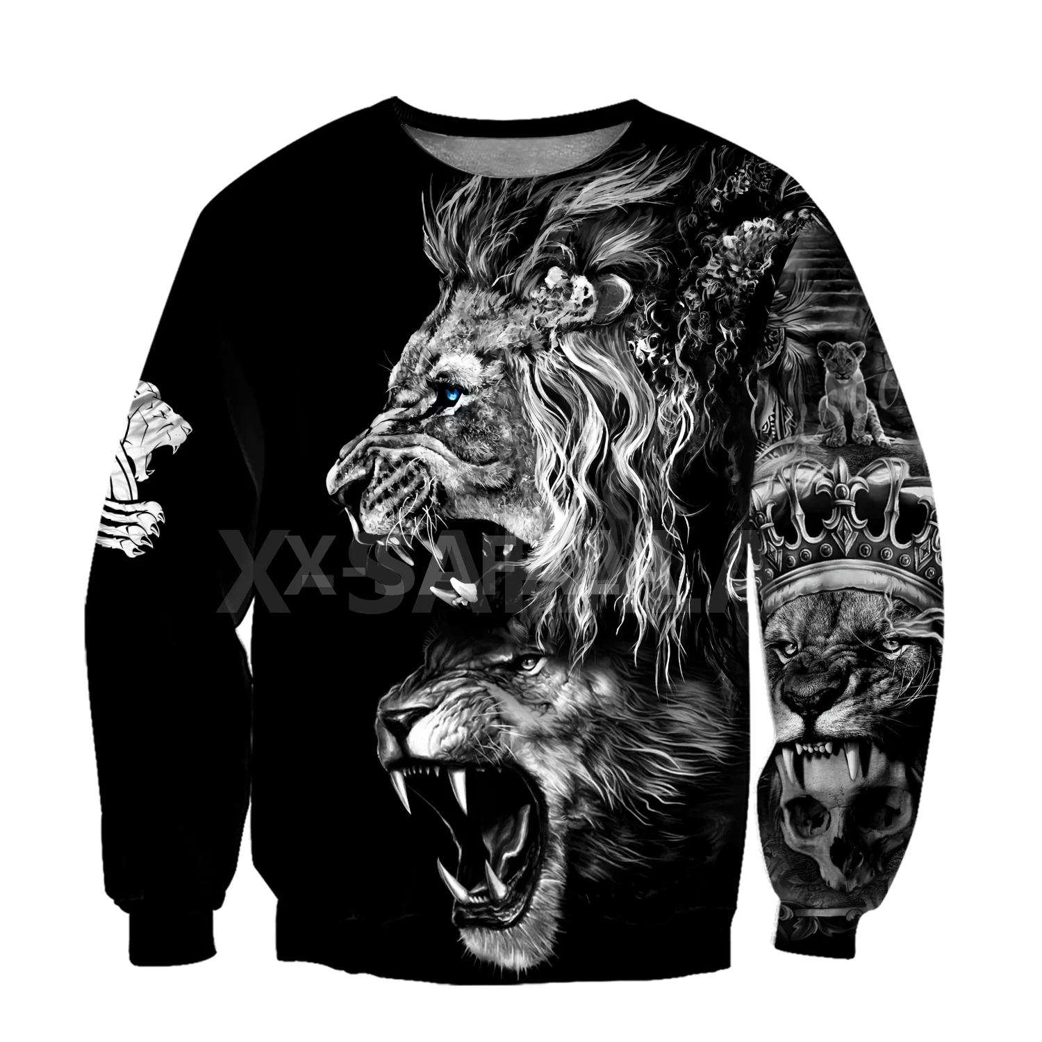 

Double Lion Tattoo Black 3D All Print Plus Hoodie Man Women Harajuku Outwear Zipper Pullover Sweatshirt Casual Unisex Jacket