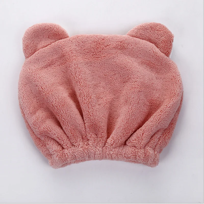 Полотенце для сушки волос детей милый мультяшный медведь коралловый бархат