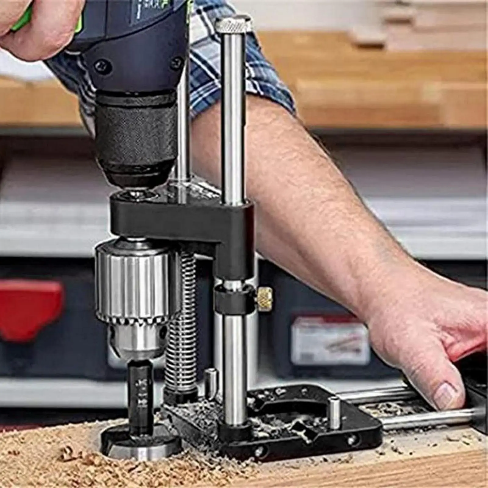 

Drill Locator Hole Drill Guide Dowel Jig Convenient Labor Saving Plastic Steel Woodworking Drilling Template Guide Tool for Home