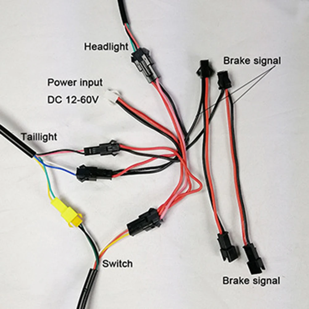 

12-60V Electric Bicycle Light Set With Horn Brake Turn Signal Cool Tail Universal Voltage For Ebike Scooter Upgrade DIY