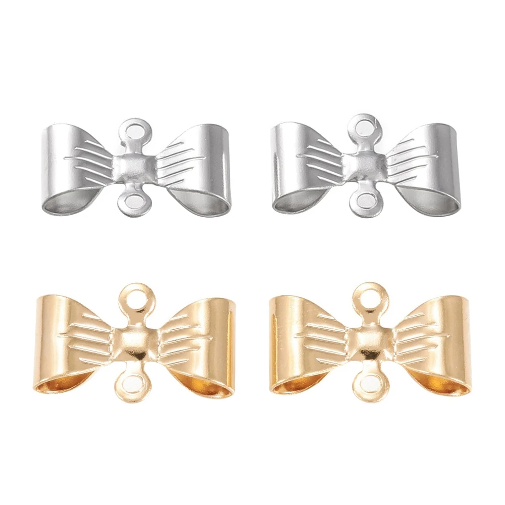 

Звенья для бантиков из нержавеющей стали 304 для изготовления ювелирных изделий, аксессуары для самостоятельного изготовления браслетов, ож...