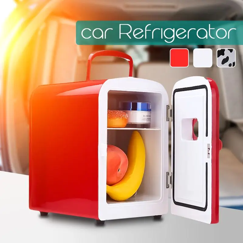 

4L 24V Mini Car Refrigerator ABS Cooler Warmer Heating Food Travel Home Cosmetic Semiconductor Cold/Hot Refrigerator