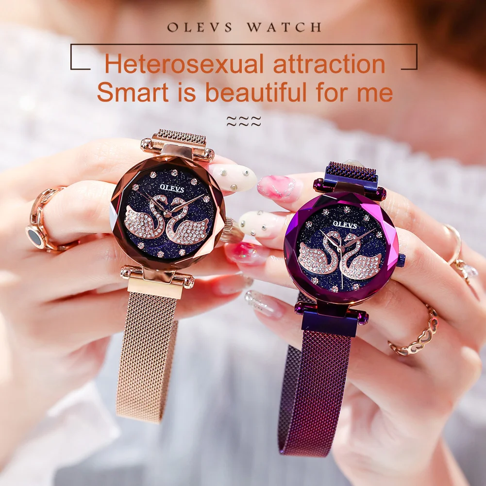 

OLEVS - Women's Watch, High Sense Four-Leaf Clover, High Appearance Level, Starry Sky, Waterproof, Luminous Quartz Watch