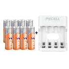 8 шт. PKCELL AA аккумулятор 1,6-1,9 В, 2500 мВтч  NIZN Зарядное устройство AA 4 разъема для зарядки 2 разъема, 4 разъема, AAA, ЕС, США, вилка
