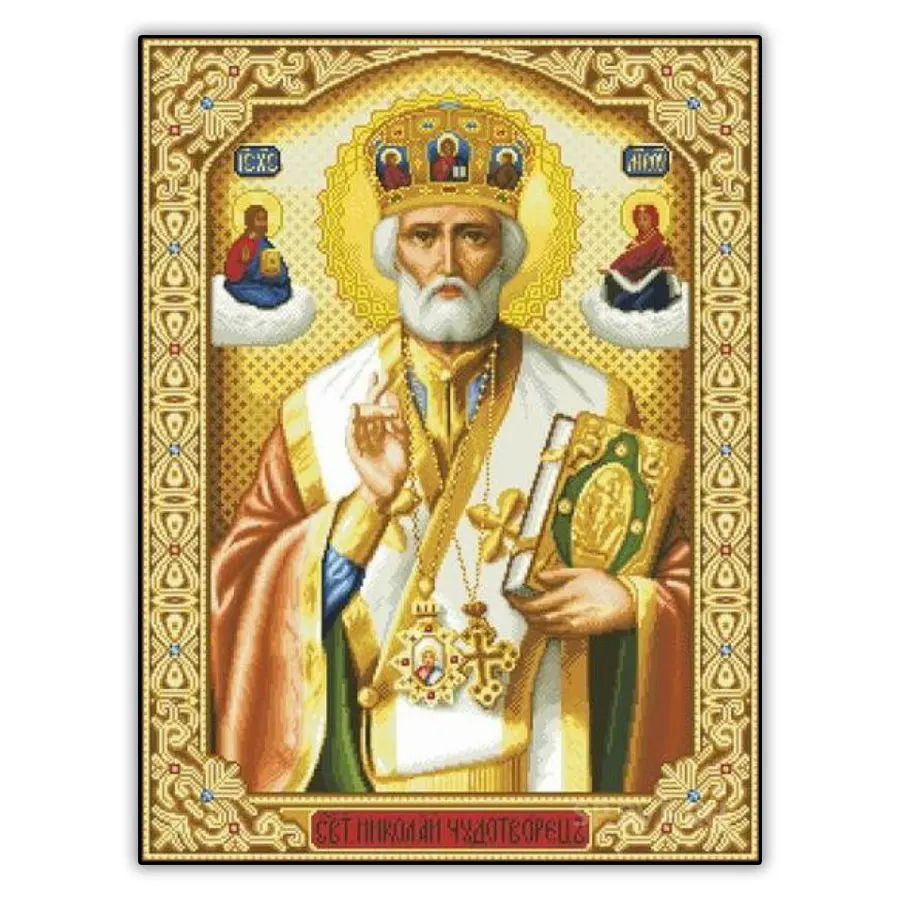 

Набор для алмазной живописи Christian 5d, набор «сделай сам» для рисования квадратными стразами, изображения Святого Николая, мозаика, аксессуары для вышивки