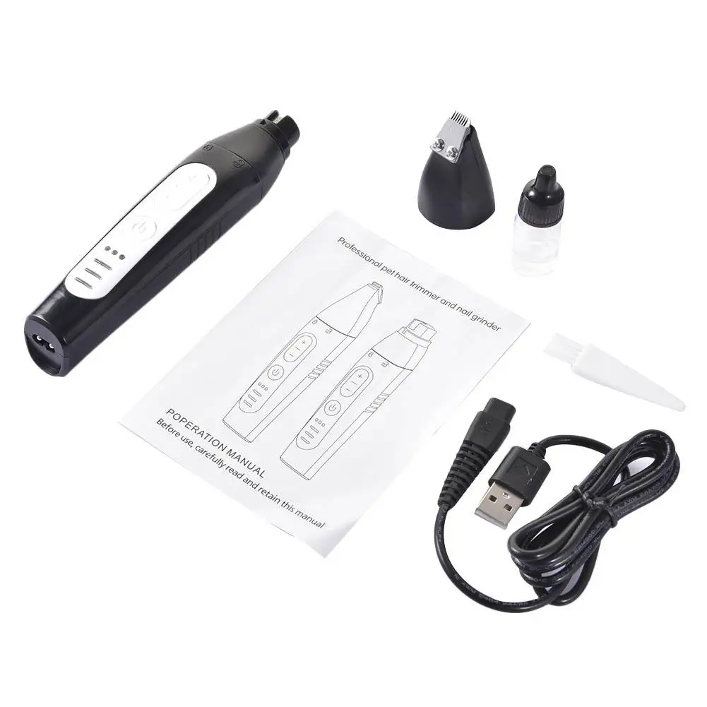 

2-in-1 Dog Nail Grinder Pet Electric Clippers Adjustable Power 3-Speed Pet Nail Trimmer Pet Hair Remover Dogs Cats Grooming Tool