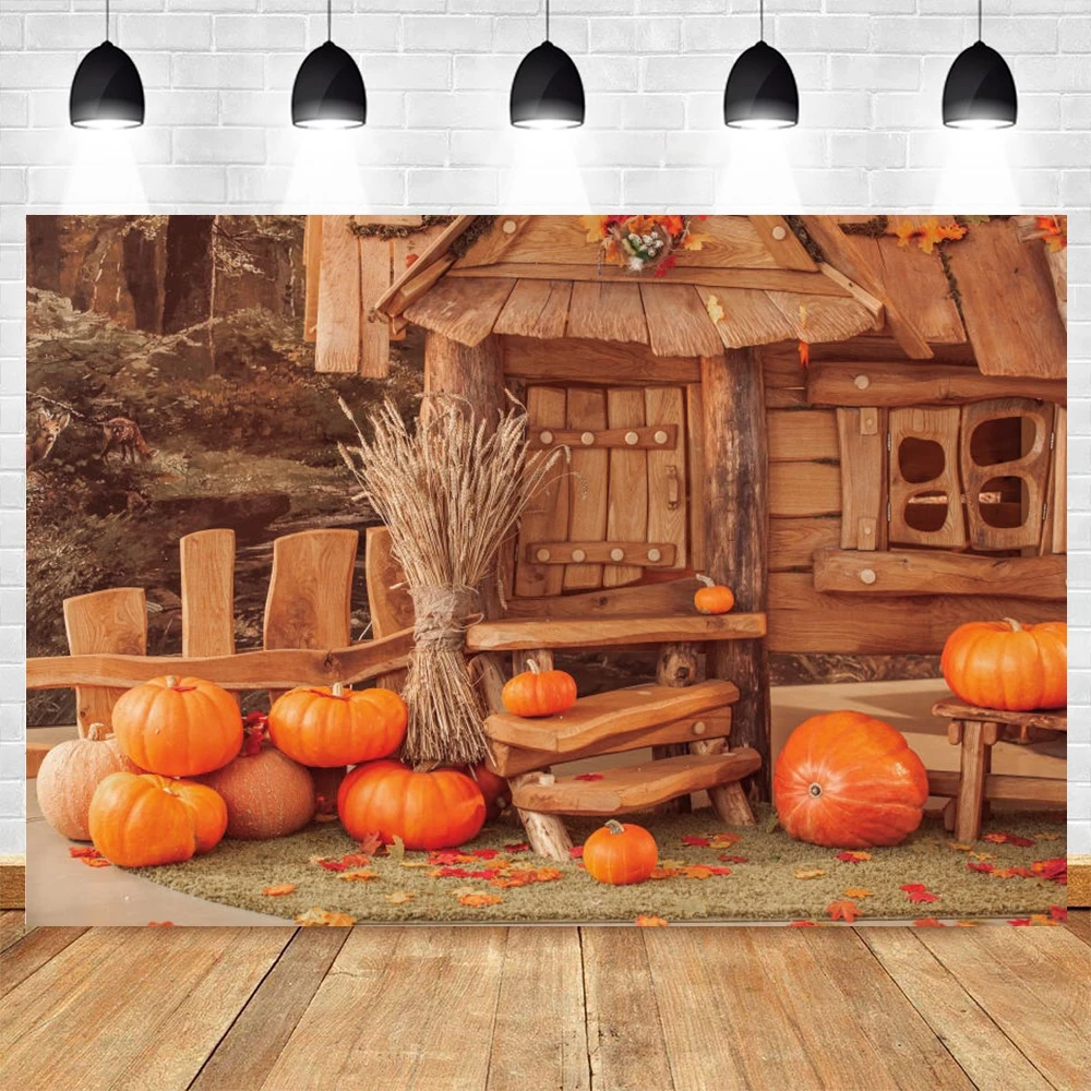 

Yeele Autumn Backdrop Photocall Grunge Wood House Pumpkin Baby Portrait Photographic Photography Background Photo Studio Props