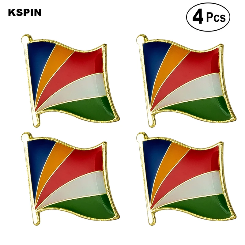 

Seychelles Flag Pin Lapel Pin Badge Brooch Icons 4pcs