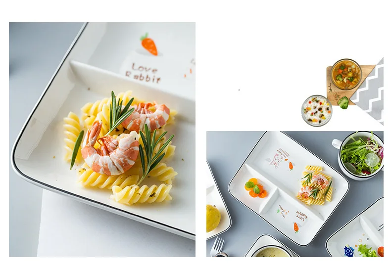 Quail 10 дюймов простая белая разделенная пластина, керамический сепаратор, Bpa бесплатно, Штабелируемый, посудомоечная машина безопасна