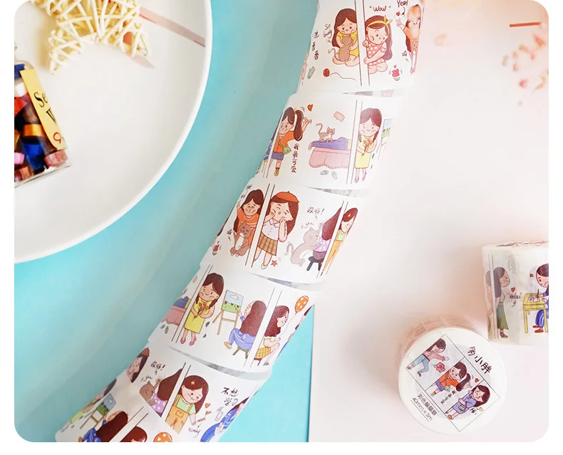 21styles Very Kawaii Cute Cartoon Little Girls Animal Food Expression Color Deco Washi Tape DIY Planner Scrapbookin Masking Tape