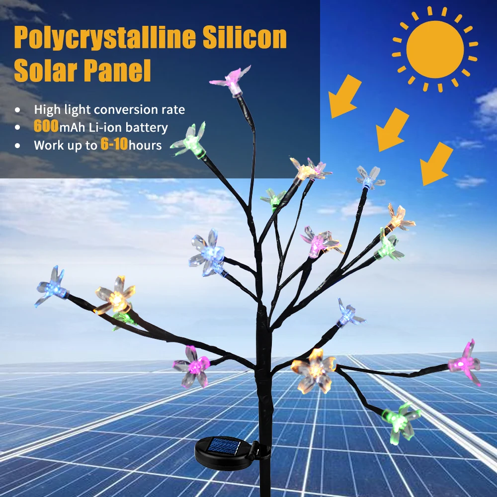 Новый Красочный Сказочный цветок дерево наружное Украшение светодиодные