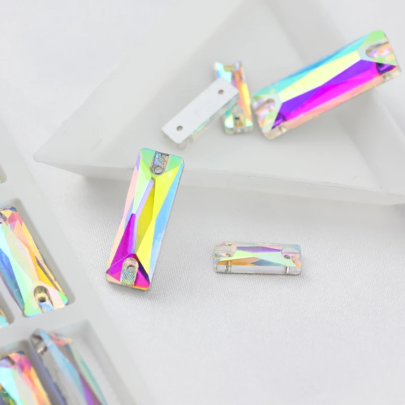 Кристалл QL AB Хрустальная полоса пришивная стеклянная с плоской задней стороной