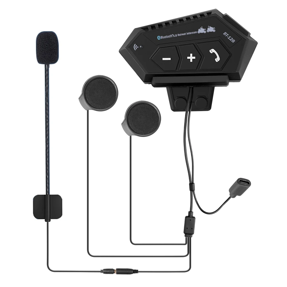 

BT-12B переговорное устройство для мотоциклетного шлема, батарея 500 мАч, Bluetooth-совместимая Водонепроницаемая гарнитура с шумоподавлением