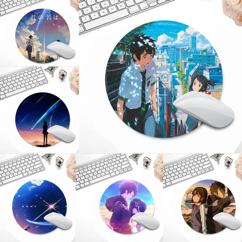 

your name anime Laptop Gaming Mice Mousepad Round Non-slip Cushion