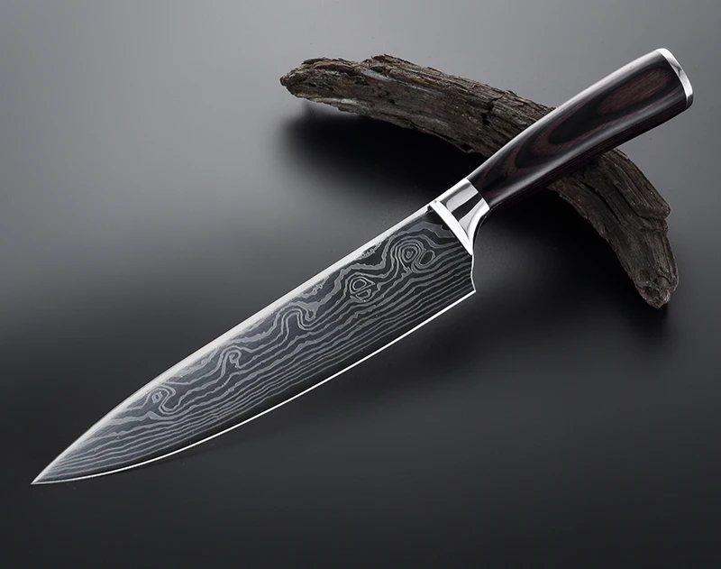8 inch chef knife 7Cr13Mov slicer meat cutter fish sushi multi-function | Дом и сад