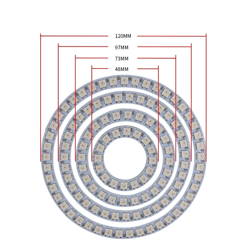 Светодиодный светильник 16/24/35/45 светодиодов SMD5050 RGB DC5V ws2812b индивидуальная