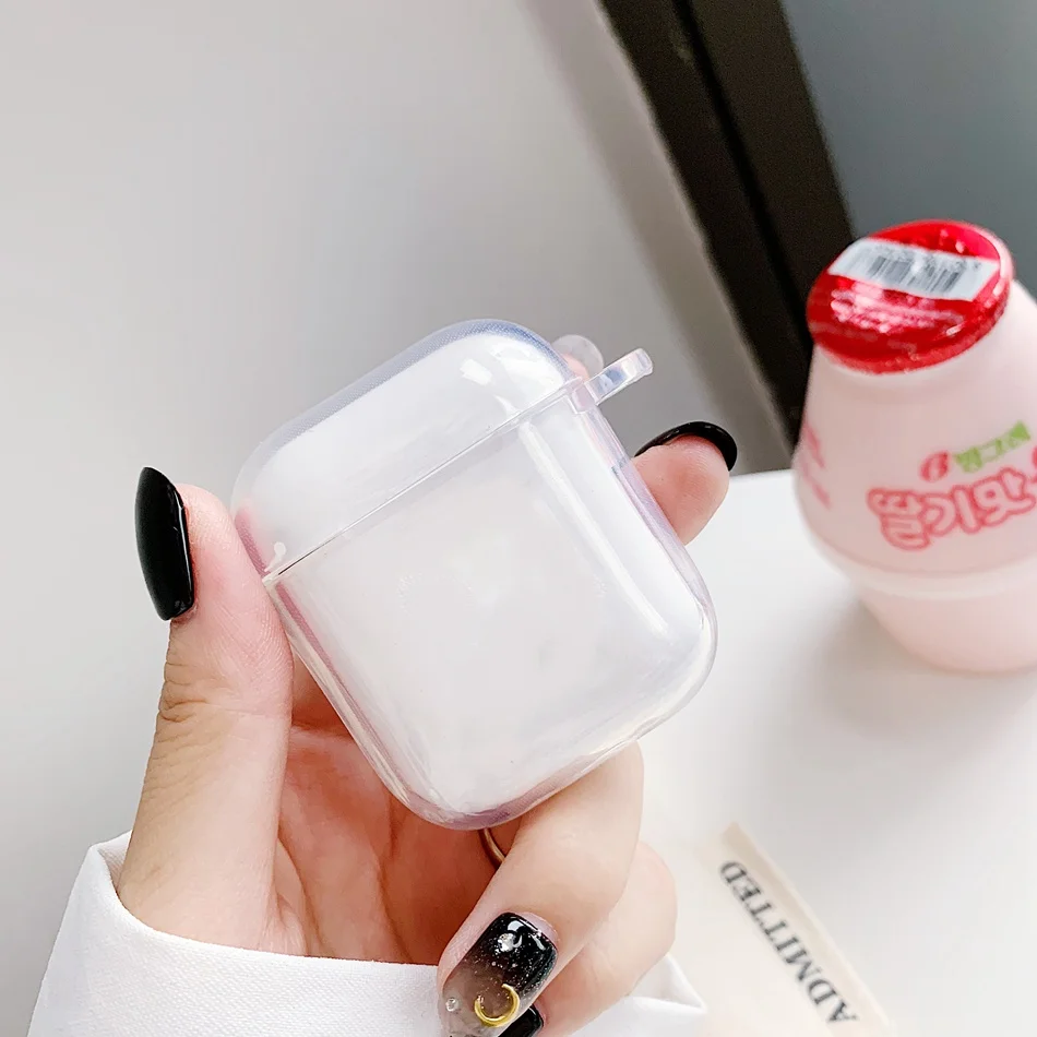 Clear Case Прекрасный для Airpods2 беспроводной зарядный чехол силиконовый мягкий ТПУ чехол для Air Pods Чехлы милые брелоки Противоударная коробка для наушников сумка - Цвет: Clear Case