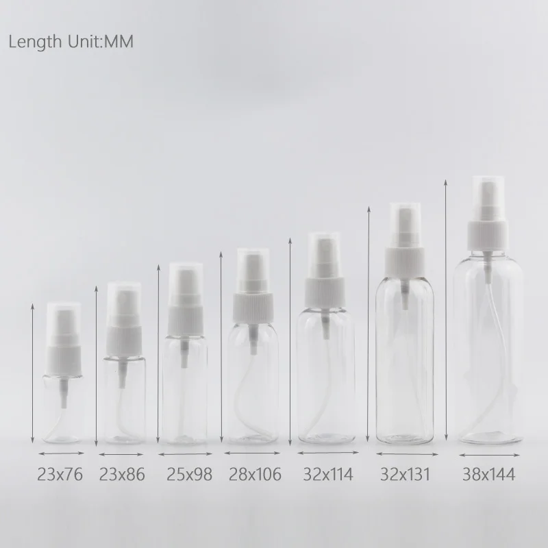 

25ml 50ml 100ml Empty Mist Spray Plastic Bottle, Transparent Cosmetic Sprayer Pump Bottle, Travel Size Spray Container Packaging
