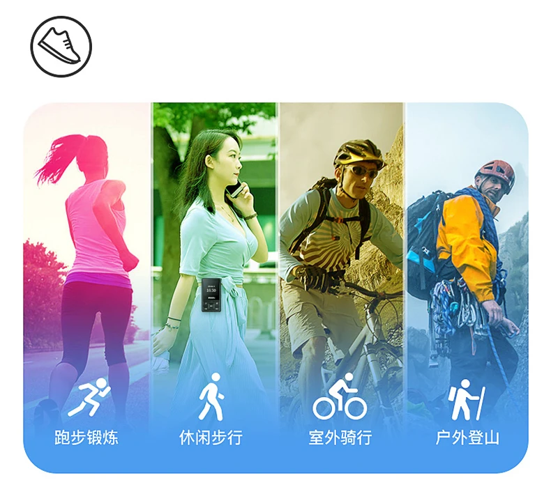 Новейший Спортивный Bluetooth MP3-плеер RUIZU X55, 8 ГБ, мини-клип с поддержкой экрана, FM, запись, электронная книга, часы, шагомер