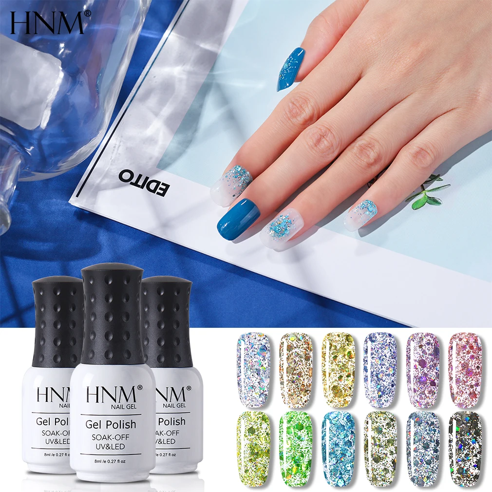 HNM 8 мл блеск для дождливой погоды блестящая УФ гель ногтей Длительное Действие