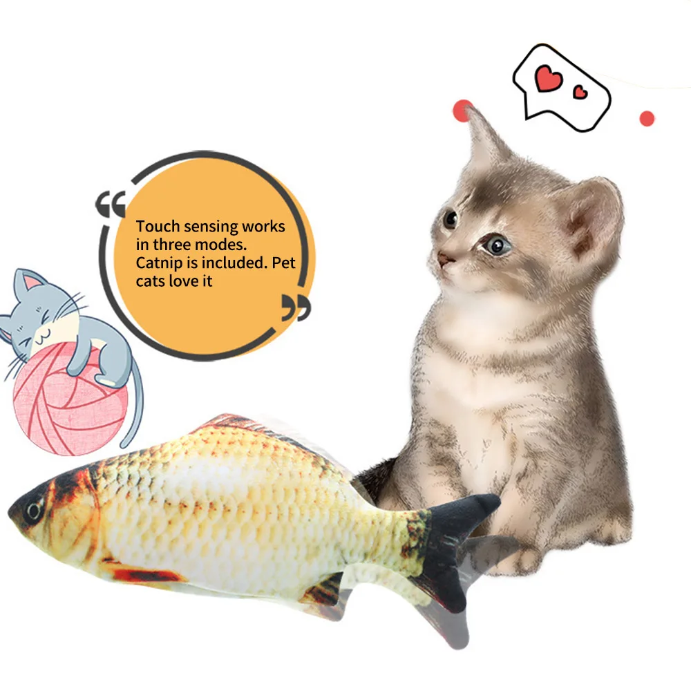 Мягкая плюшевая игрушка в форме рыбы для домашних животных кошек интерактивные