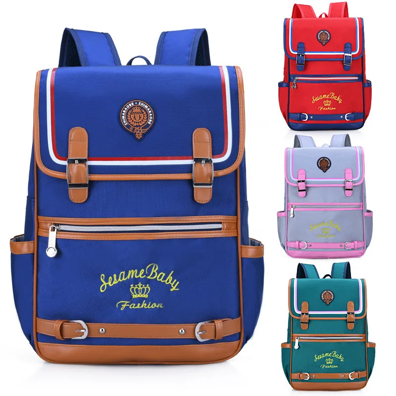 British style fashion children school backpack for teen boys girls Breathable waterproof orthopedic school bags casual backpacks