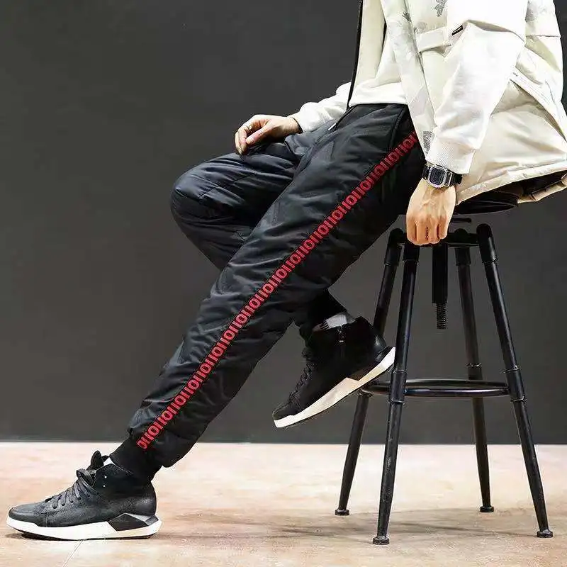 

2021 new winter down pants for men warm and thick outdoor slimming cotton pants fashionable pants white duck down PANT