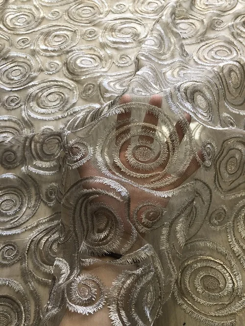 Новое поступление модная сетчатая вышитая кружевная ткань для