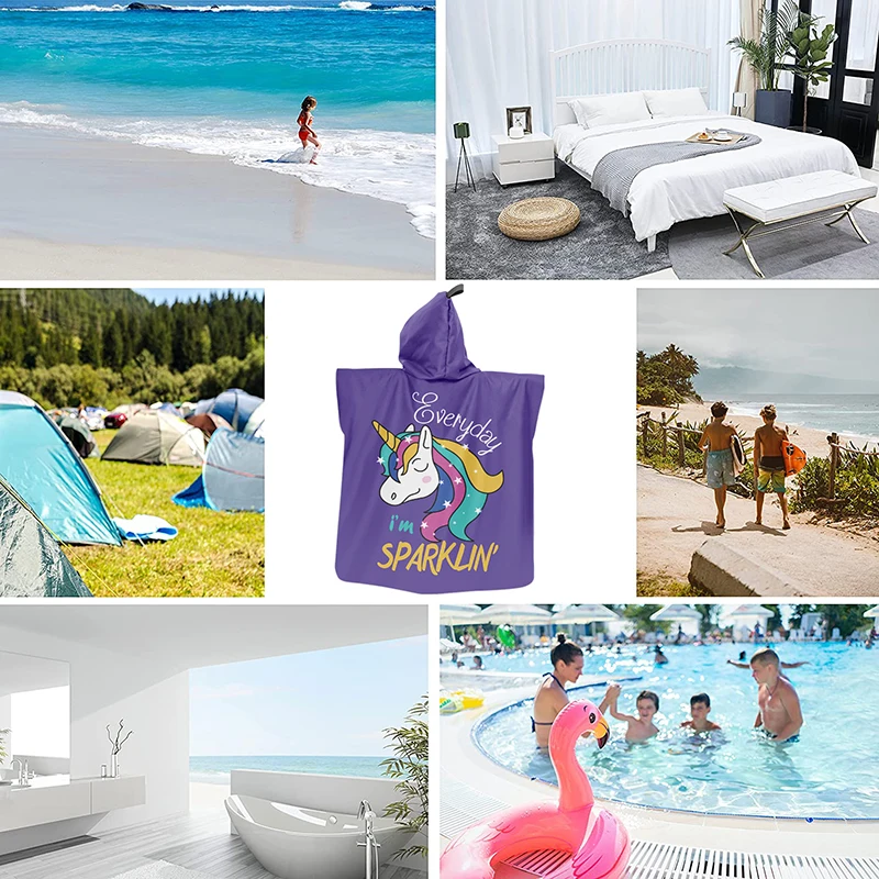 

Kids Poncho Dinosaur Bathrobe Hooded Children Bathrobes Microfibre Bath Robe Animals For Boys Girls Toddler Beach Swim Towels