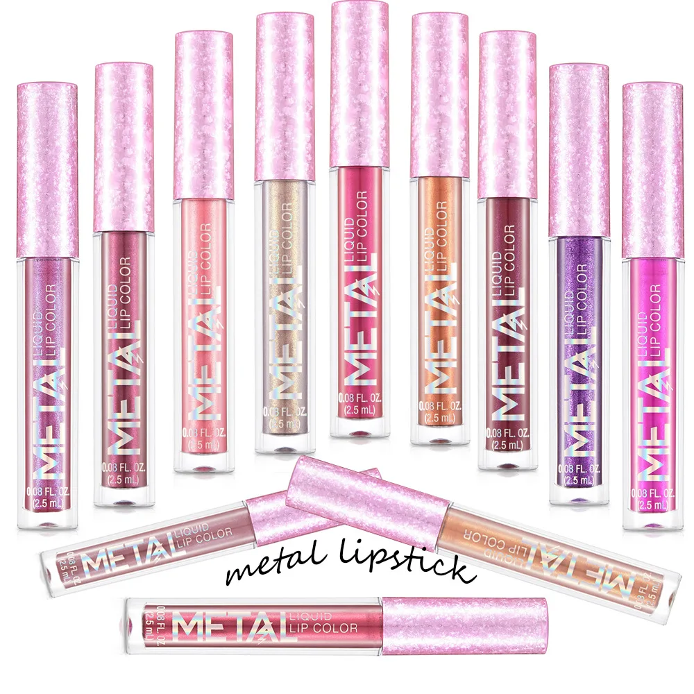 

Retail New Women Arrival Liquid Metallic Lipstick Matte Lip Muticolor Gloss Waterproof Kissproof Long Lasting Liquid Lipstick