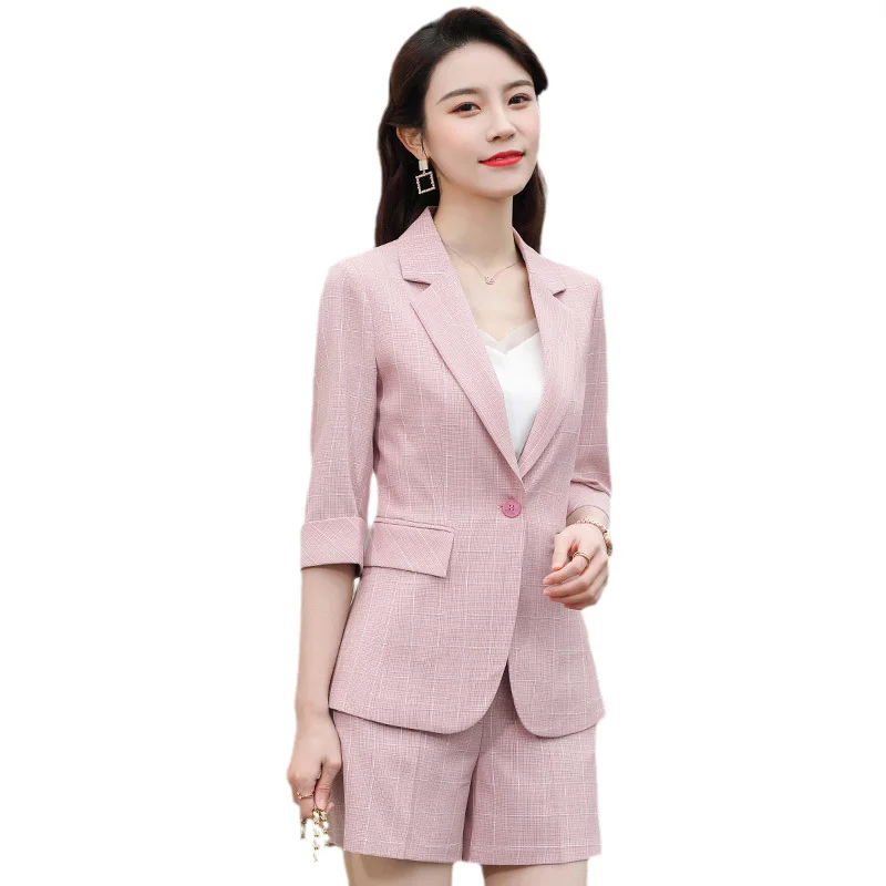 

Internet Celebrity Fried Street Plaid Suit Women's Spring/Summer 2021 New Korean Style Graceful and Fashionable Trendy Shorts