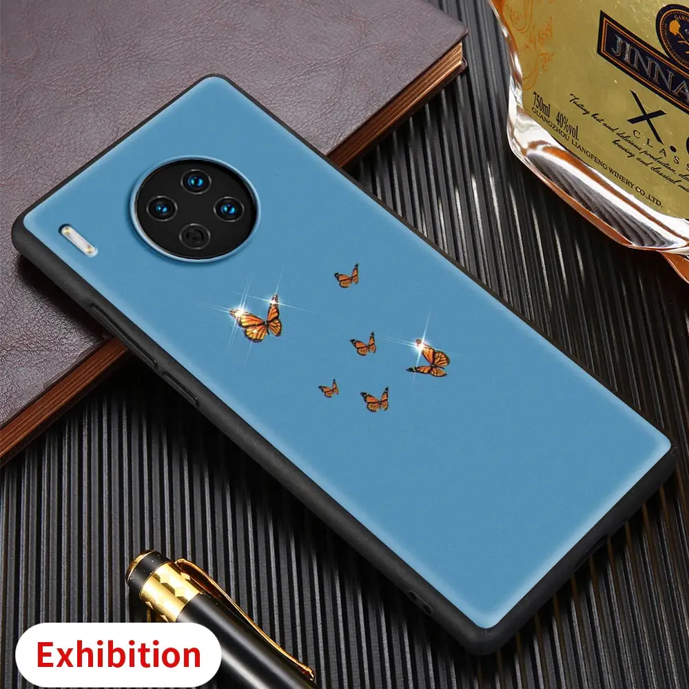 

Butterfly Shockproof Phone Case for Huawei Mate 10 20 30E Lite Pro 5G Mate 40 Pro Plus Rs Shell Silicone Fundas