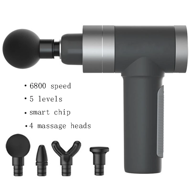 Прямая поставка USB массажный пистолет сенсорный Экран Кнопка 5 передач мышцы