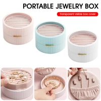 mini double layer jewelry storage case display holder jewelry organizer box for earrings necklaces bracelets