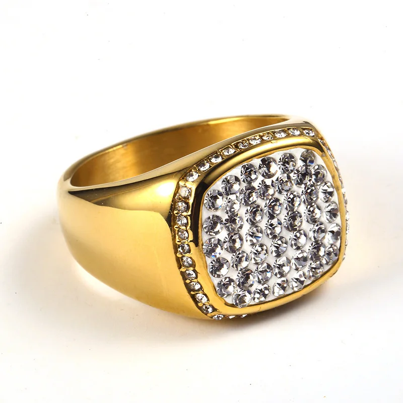 

Wholesale Hot Sale Crystal Argil Finger Rings Top Titanium Steel Rings Fashion Jewelry Anniversary Wedding Party Engagement
