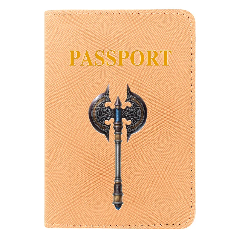 

2021New Fashion Viking Tomahawk Printing Women Men Passport Cover Pu Leather Travel ID Credit Card Holder Pocket Wallet Bags
