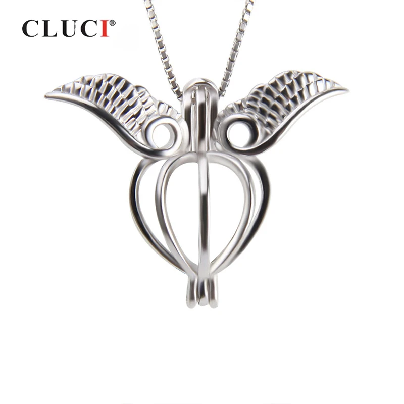 CLUCI романтичная женская подвеска в виде клетки из серебра 925 пробы с ангельским