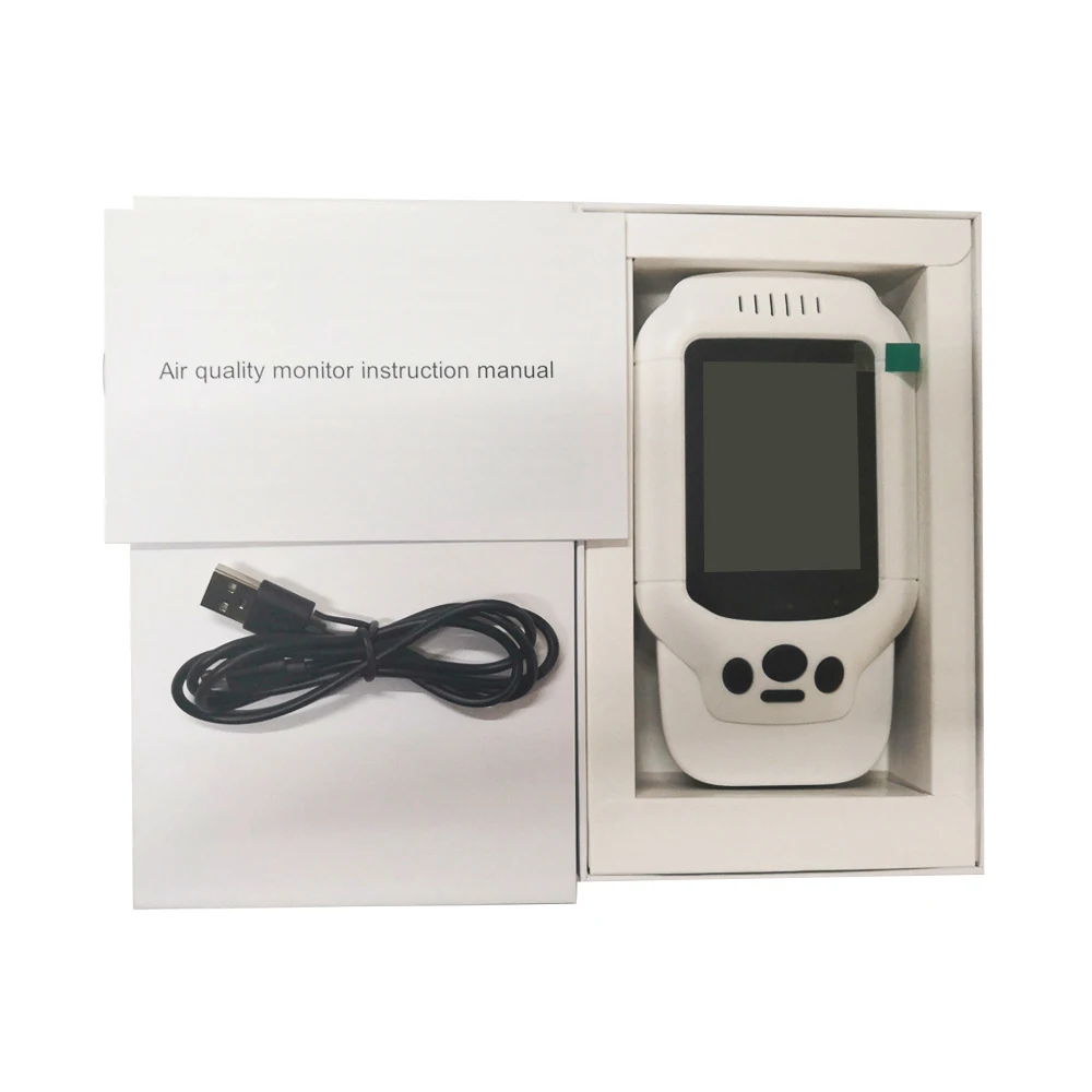 

Air Quality Monitor PM2.5 PM10 Formaldehyde HCHO TVOC CO2 Indoor LCD Digital Detector Gas Analyzer Protable Air Quality Tester