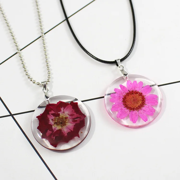 Модное ожерелье с сушеным цветком хрустальное хризантемой гелиевый образец