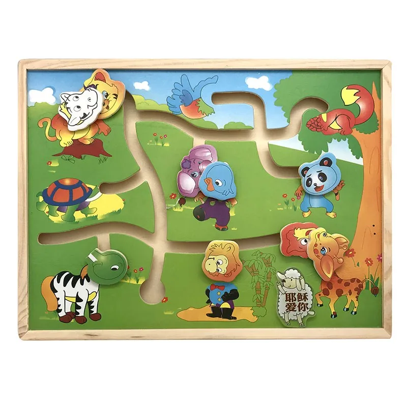 

Homeschool Supplies Educational Learning Toys for Children Wooden Kids Baby Toys Puzzles Intelligence Animal-Body-Match Puzzle