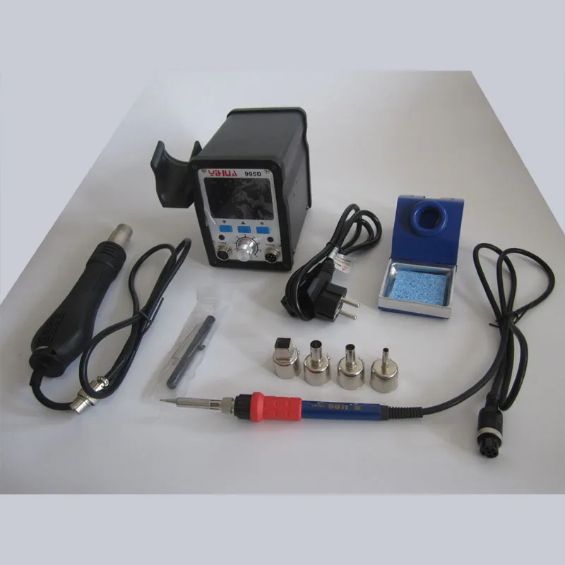 

220V YIHUA 995D SMD Hot Air Gun Rework Soldering Station with Large-screen LCD Display