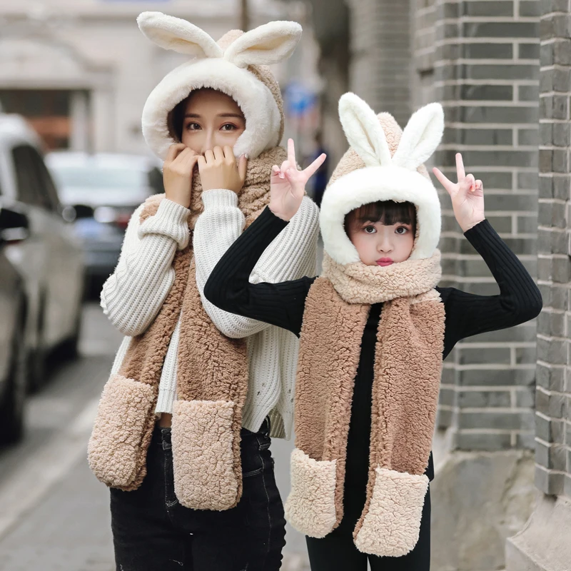 Шапка с кроликом для мамы и меня хлопковые кепки девочек зима-осень мультяшная